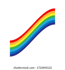 Rainbow icon. Spectrum symbol. Perspective diagonal view. Stock - Vector illustration