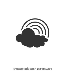 Rainbow icon template color editable. Rainbow symbol vector sign isolated on white background.