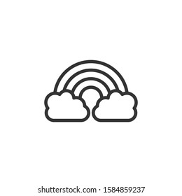 Rainbow icon template color editable. Rainbow symbol vector sign isolated on white background.