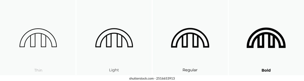 rainbow icon. Thin, Light Regular And Bold style design isolated on white background
