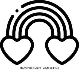 ícone do arco-íris. Design De Estilo Linear Fino Isolado Em Plano De Fundo Branco