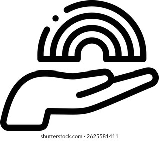 rainbow icon. Thin Linear Style Design Isolated On White Background