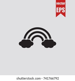 Rainbow icon in trendy isolated on grey background.Vector illustration.