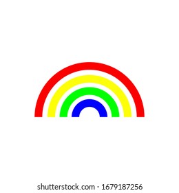 Rainbow icon vector in color style