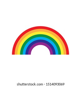 Rainbow icon vector. Flat design style on white background.