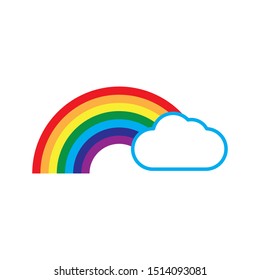 Rainbow Icon Vector Flat Design Style Stock Vector (Royalty Free ...