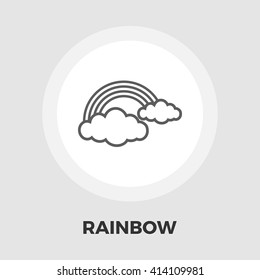 Rainbow icon vector. Flat icon isolated on the white background. Editable EPS file. Vector illustration.