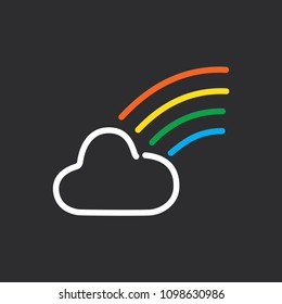 Rainbow icon, vector illustration design. Neon logo collection.