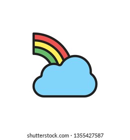 Rainbow Icon Vector Illustration in Filled Style for Any Purpose