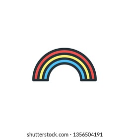 Rainbow Icon Vector Illustration in Filled Style for Any Purpose