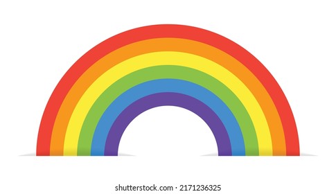 Rainbow icon vector illustration with flat color isolated on white background.
