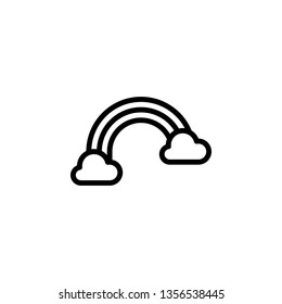 Rainbow Icon Vector Illustration in Line Style for Any Purpose