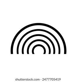 Rainbow icon vector logo template isolated on white background.