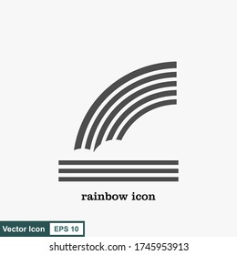 Rainbow icon vector sign isolated on white background. Rainbow symbol template color editable