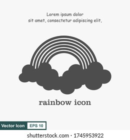 Rainbow icon vector sign isolated on white background. Rainbow symbol template color editable