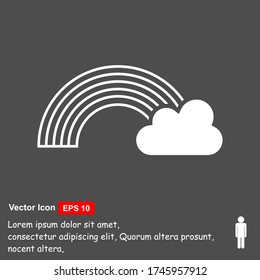 Rainbow icon vector sign isolated on grey background. Rainbow symbol template color editable