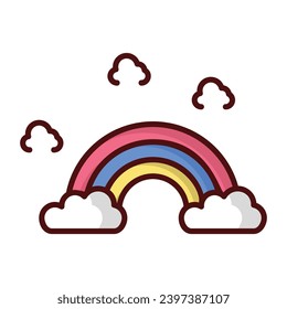 Rainbow icon vector stock illustration