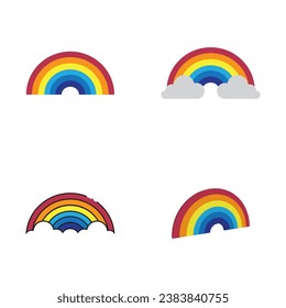 rainbow icon vector template illustration logo design