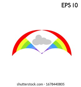 Vector de icono arco iris. Tiempo después del símbolo de la lluvia.