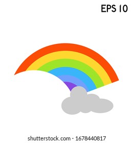 Rainbow icon vector. Weather after the rain symbol.