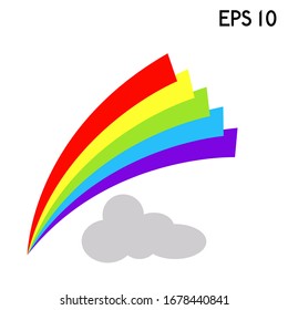 Rainbow icon vector. Weather after the rain symbol.