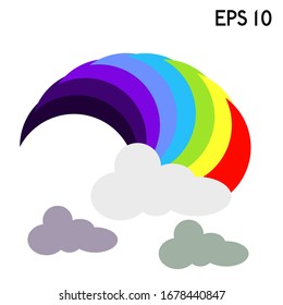 Rainbow icon vector. Weather after the rain symbol.