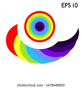 Rainbow icon vector. Weather after the rain symbol.