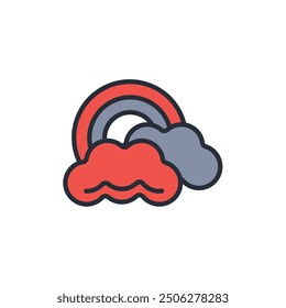 Rainbow icon. vector.Editable stroke.linear style sign for use web design,logo.Symbol illustration.