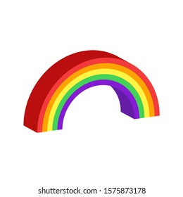 Rainbow icon.3d vector illustration and isometric view.
