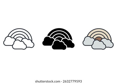 rainbow icons isolated on White Background. Flat style design