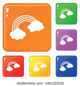 Rainbow icons set collection vector 6 color isolated on white background