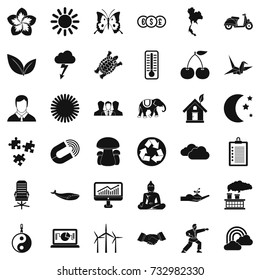 Rainbow icons set. Simple style of 36 rainbow vector icons for web isolated on white background