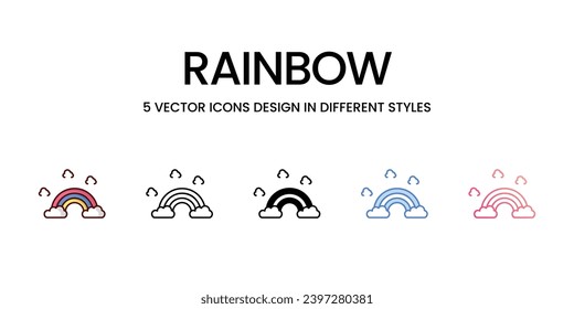 Iconos arcoiris establecen la ilustración vectorial. material vectorial,