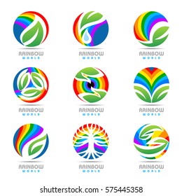 Rainbow icons set . Vector Illustration