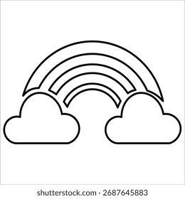 Iconos del arco iris. Vector de línea simple
