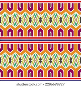 Regenbogen-Kat-Vektorgrafik ~ nahtloser Hintergrund.Tribal-Design für Mode, Teppich, Hintergrund, Batik, Tapete, Kleidung, Umhüllung, Rock.