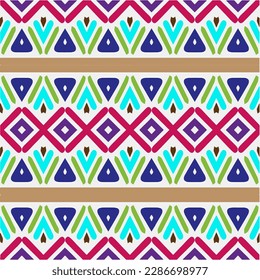 Rainbow ikat vector ~ seamless background.Tribal design for fashion,carpet, background, batik, wallpaper, clothing, wrapping, skirt.