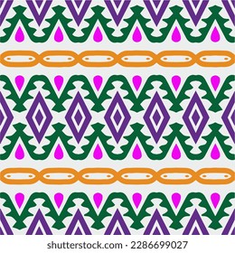Rainbow ikat vector ~ seamless background.Tribal design for fashion,carpet, background, batik, wallpaper, clothing, wrapping, skirt.