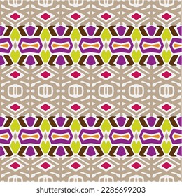 Regenbogen-Kat-Vektorgrafik ~ nahtloser Hintergrund.Tribal-Design für Mode, Teppich, Hintergrund, Batik, Tapete, Kleidung, Umhüllung, Rock.