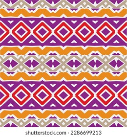 Rainbow ikat vector ~ seamless background.Tribal design for fashion,carpet, background, batik, wallpaper, clothing, wrapping, skirt.