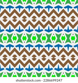 Rainbow ikat vector ~ seamless background.Tribal design for fashion,carpet, background, batik, wallpaper, clothing, wrapping, skirt.