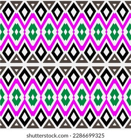 Rainbow ikat vector ~ seamless background.Tribal design for fashion,carpet, background, batik, wallpaper, clothing, wrapping, skirt.