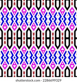 Rainbow ikat vector ~ seamless background.Tribal design for fashion,carpet, background, batik, wallpaper, clothing, wrapping, skirt.