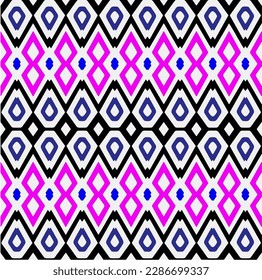 Rainbow ikat vector ~ seamless background.Tribal design for fashion,carpet, background, batik, wallpaper, clothing, wrapping, skirt.