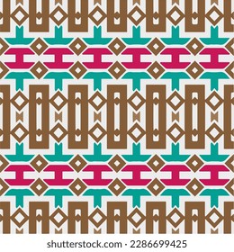 Rainbow ikat vector ~ seamless background.Tribal design for fashion,carpet, background, batik, wallpaper, clothing, wrapping, skirt.