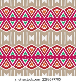 Rainbow ikat vector ~ seamless background.Tribal design for fashion,carpet, background, batik, wallpaper, clothing, wrapping, skirt.