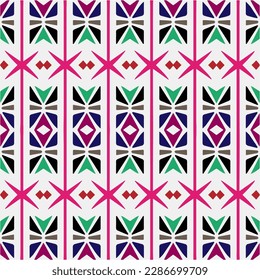 Rainbow ikat vector ~ seamless background.Tribal design for fashion,carpet, background, batik, wallpaper, clothing, wrapping, skirt.