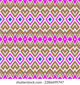 Rainbow ikat vector ~ seamless background.Tribal design for fashion,carpet, background, batik, wallpaper, clothing, wrapping, skirt.