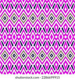 Rainbow ikat vector ~ seamless background.Tribal design for fashion,carpet, background, batik, wallpaper, clothing, wrapping, skirt.