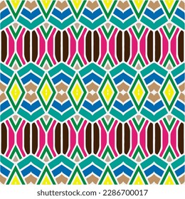Rainbow ikat vector ~ seamless background.Tribal design for fashion,carpet, background, batik, wallpaper, clothing, wrapping, skirt.